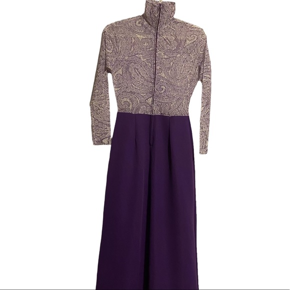 70s Vintage Purple Hippie Dress - Picture 4 of 11